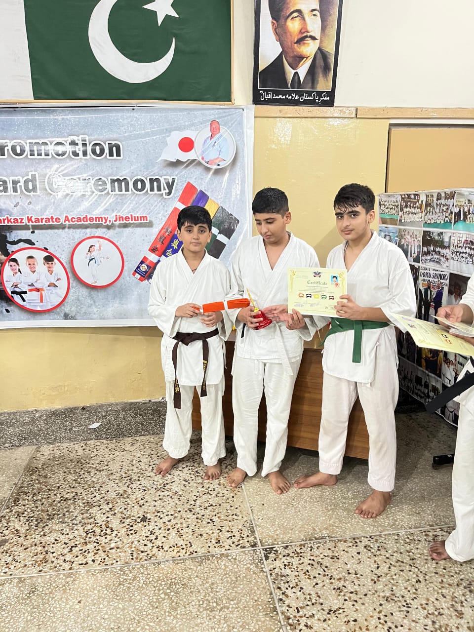 Student receiving belt